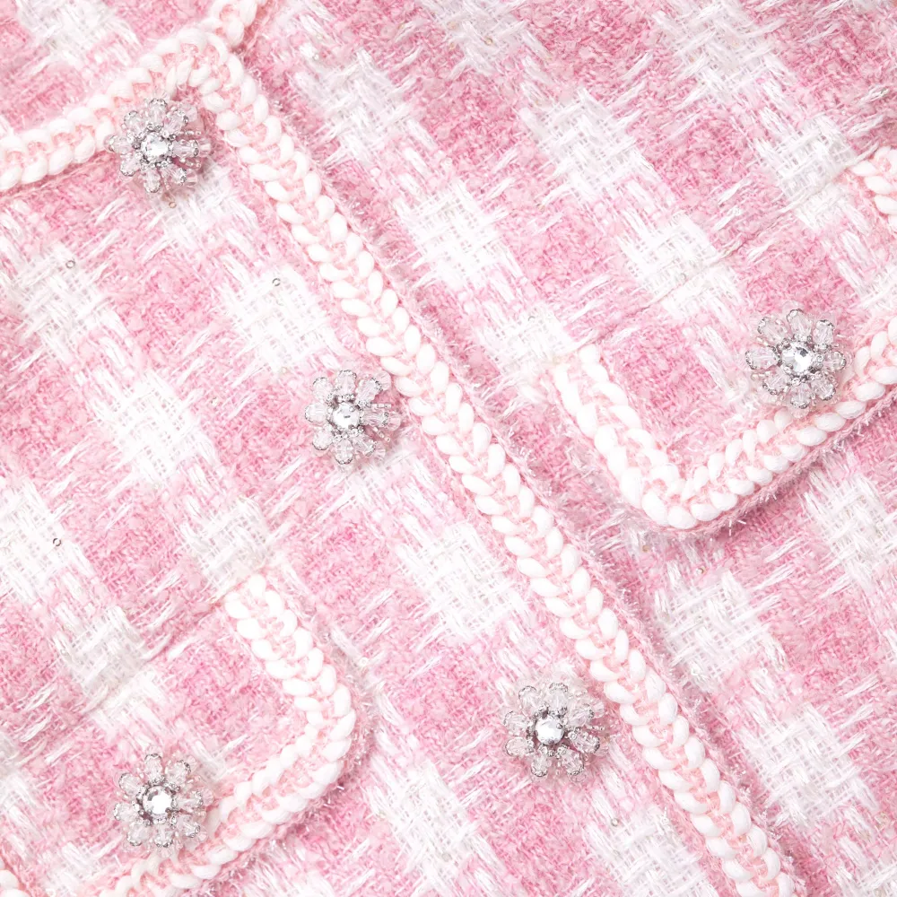 Pink Check Boucle Jacket