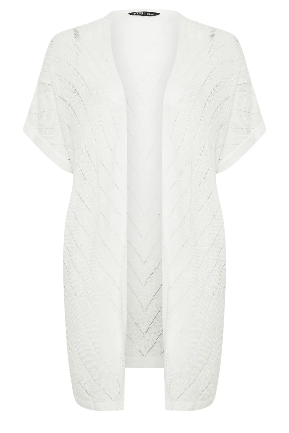 YOURS Curve White Chevron Detail Cardigan