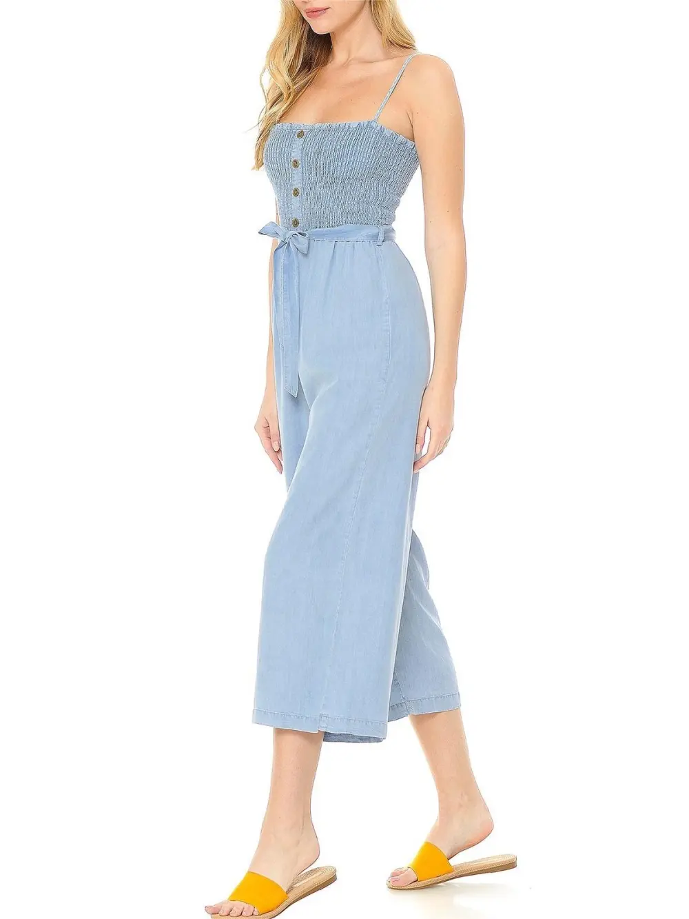 Tied Waist Culotte Jumpsuit
