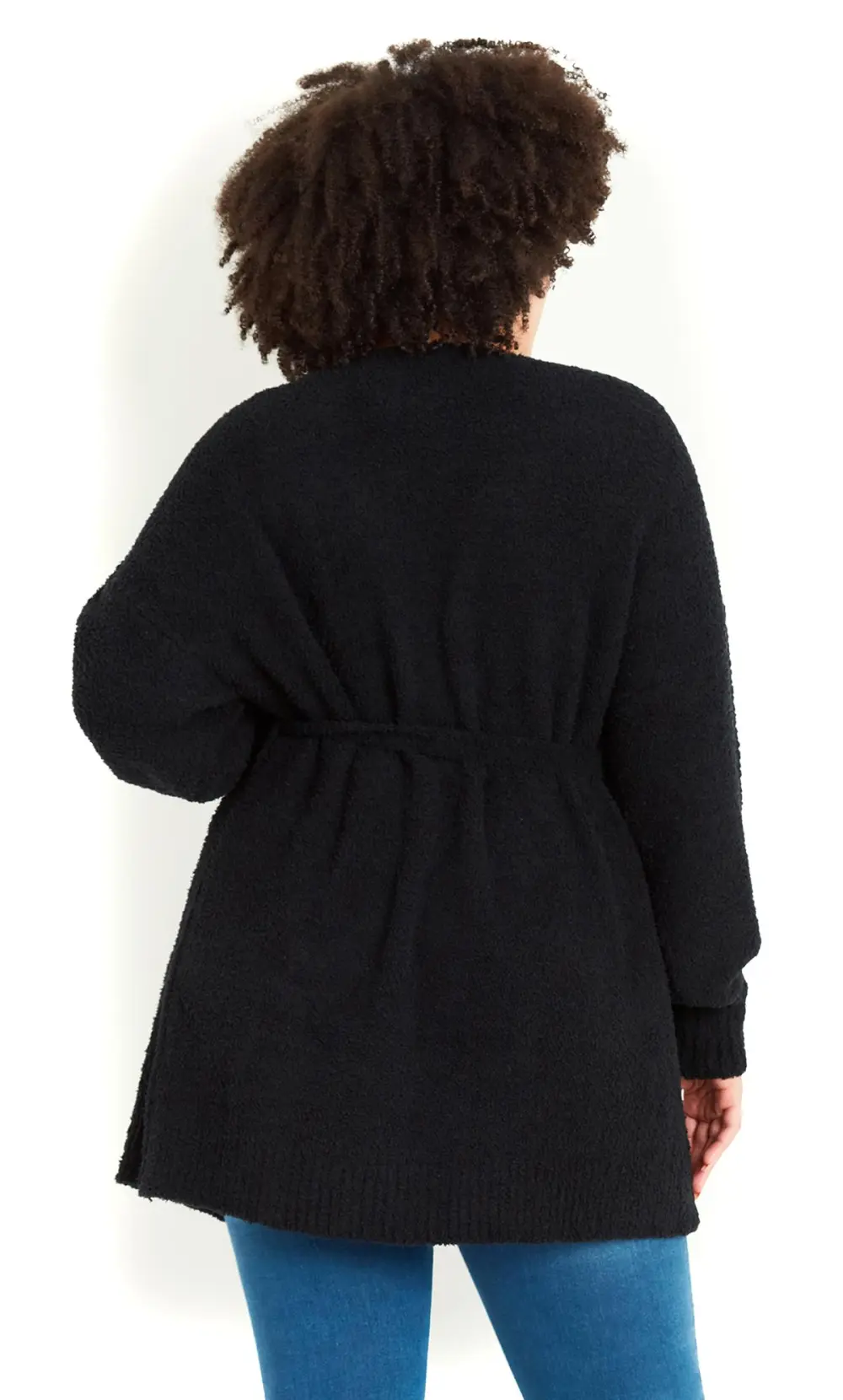 Evans Black Teddy Longline Cardigan