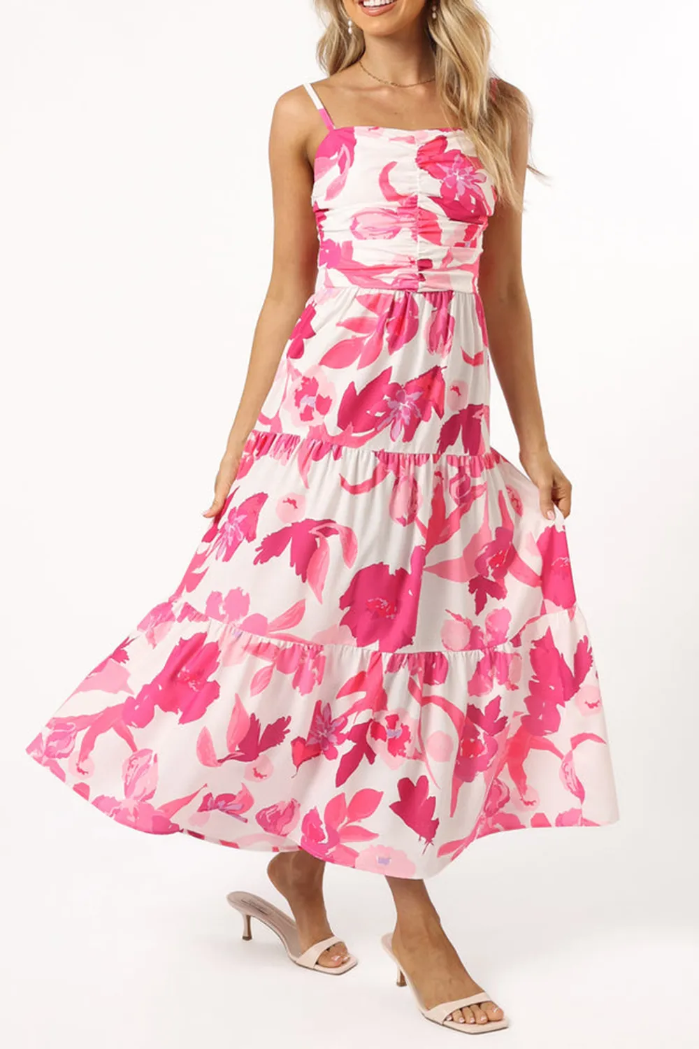 PINK FLORAL DAILY MAXI DRESS -