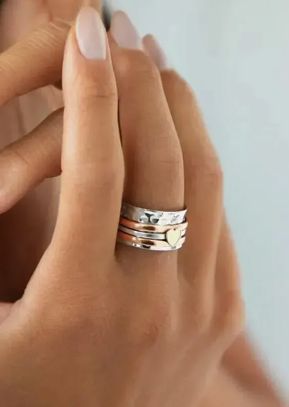 Heart Alloy Spinning Fidget Ring(⚡Clearance Sale)
