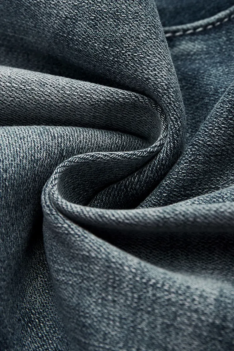 Vintage Button Side Design Mid Waist Flare Jeans