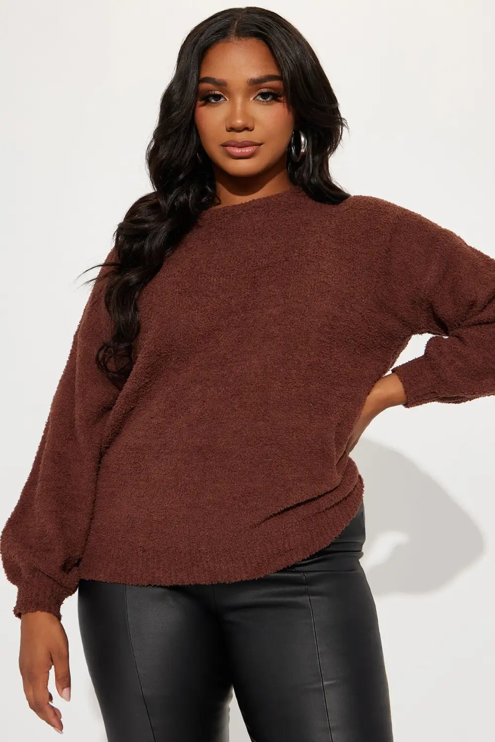 Cozy Intention Sweater - Chocolate