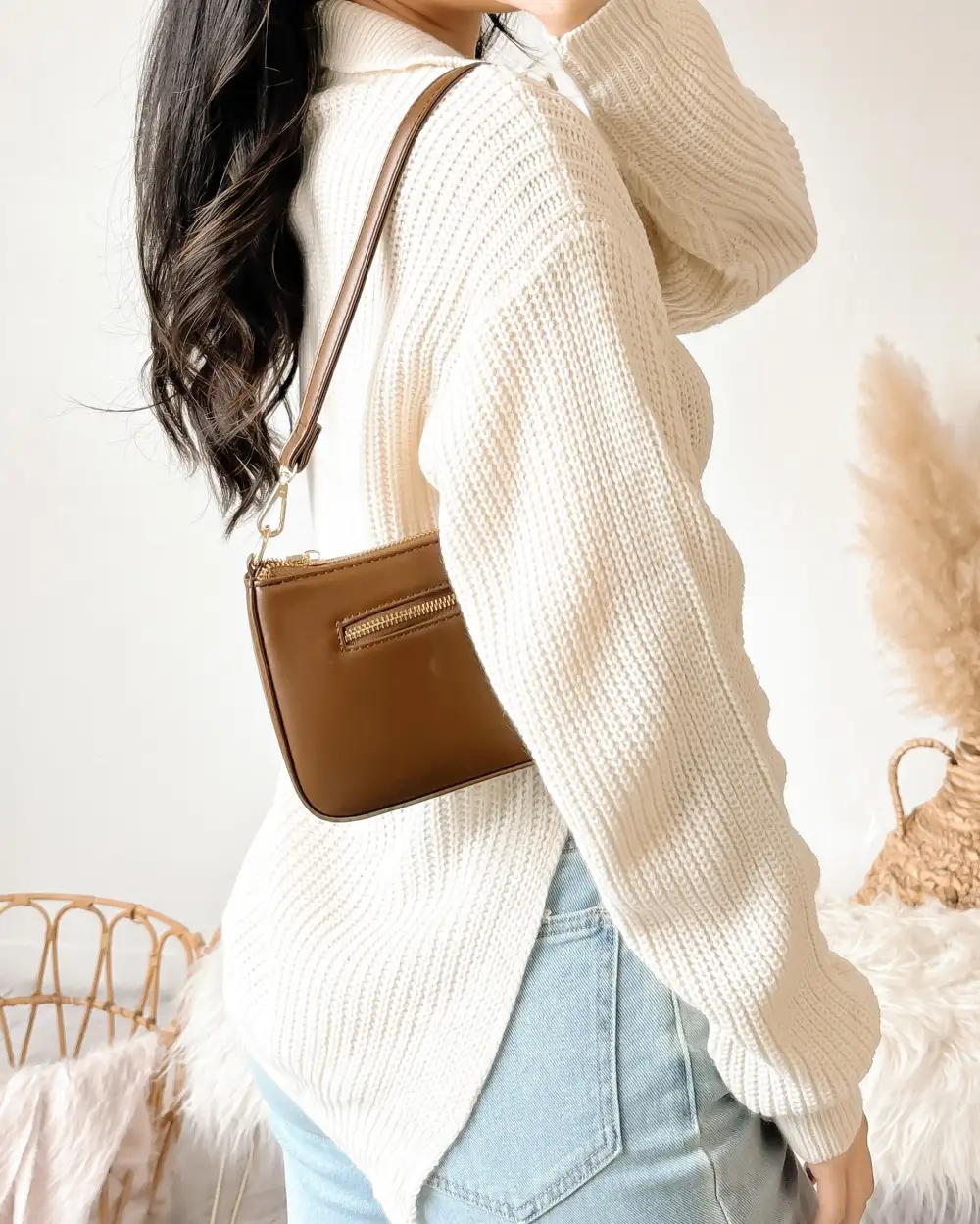 SOPHIA QUARTER ZIP KNIT TOP (BLACK)