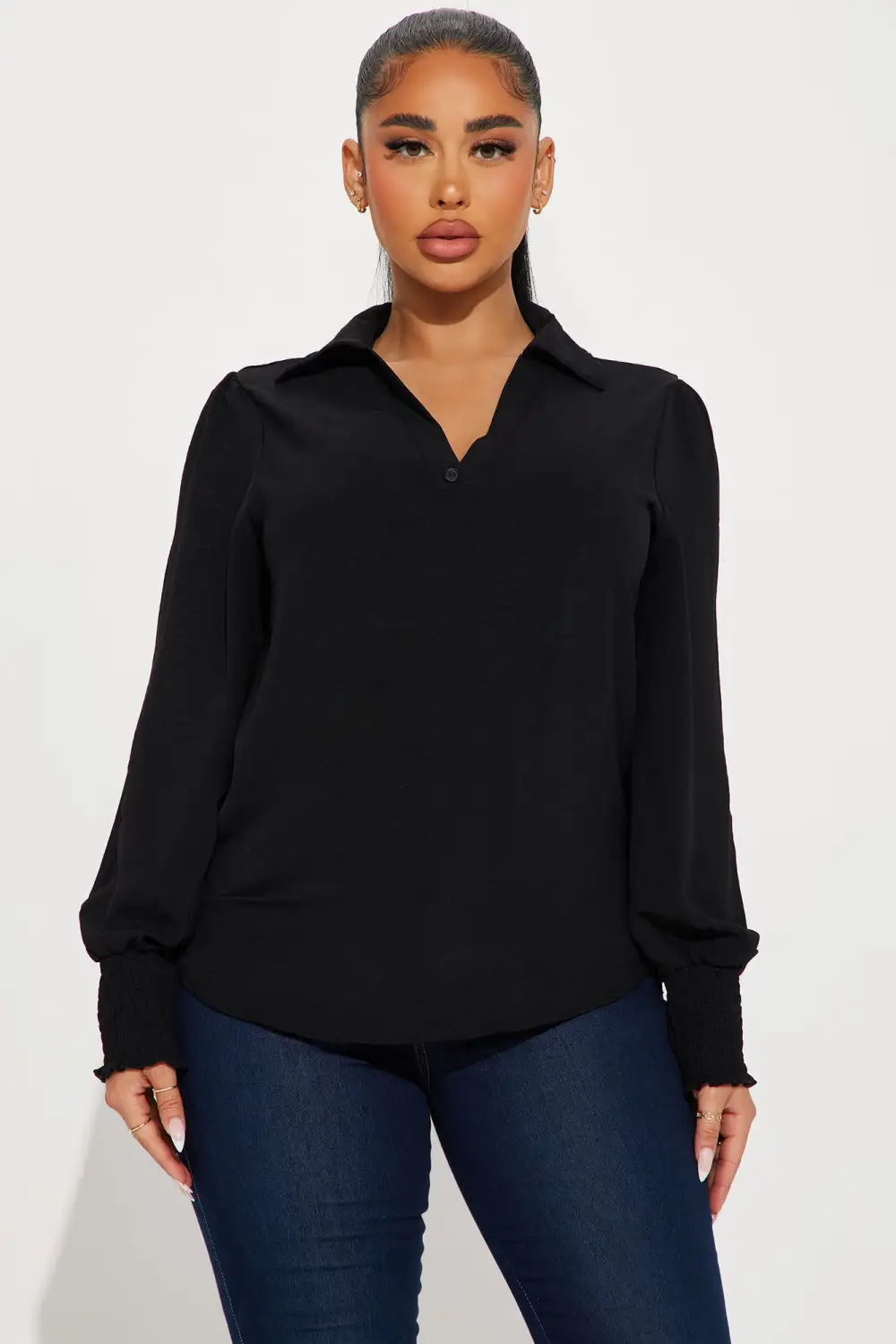 Enid Blouse Top - Black