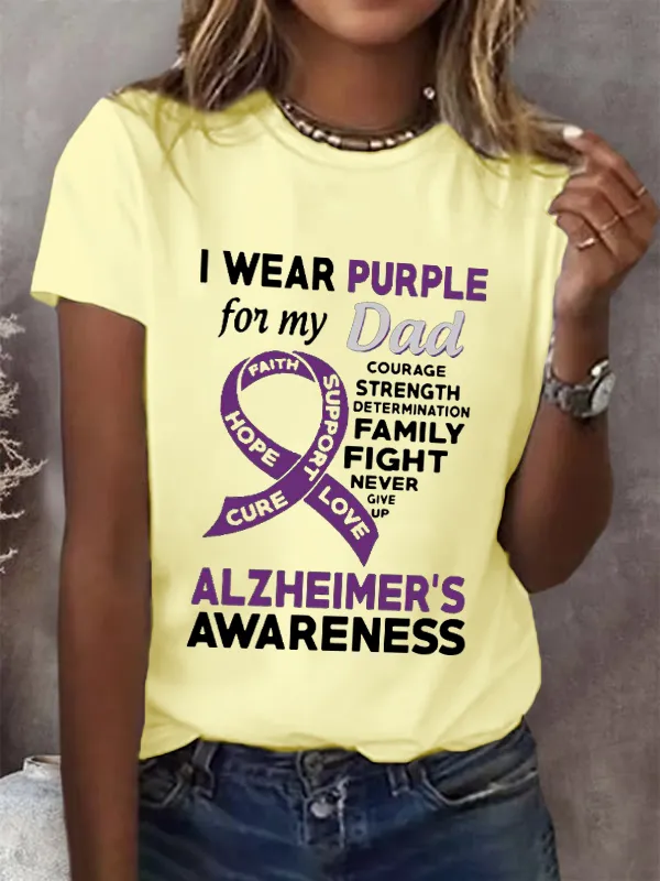 I Wear Purple For My Dad Alzheimer'S Awareness T-Shirt