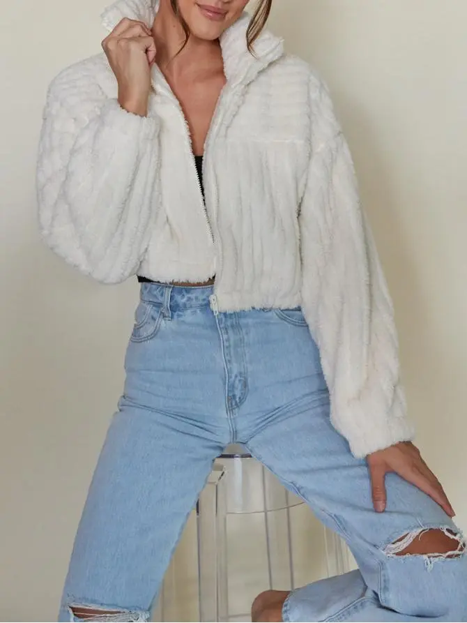 Madison Cropped Plush Jacket