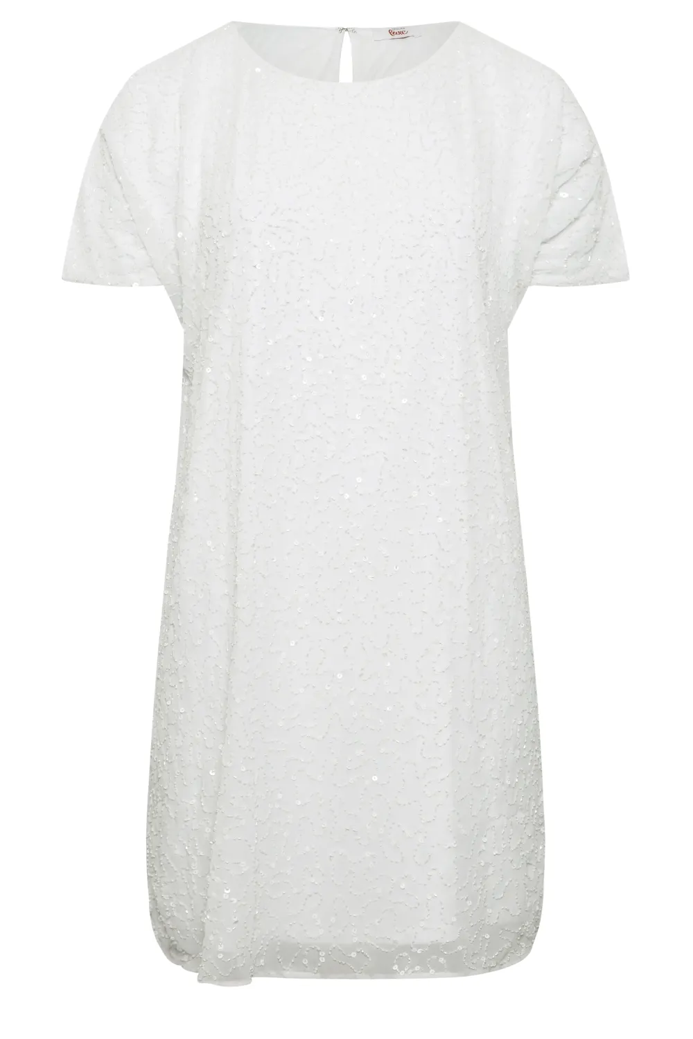 LUXE Curve Black Sequin Hand Embellished Cold Shoulder Cape Dress