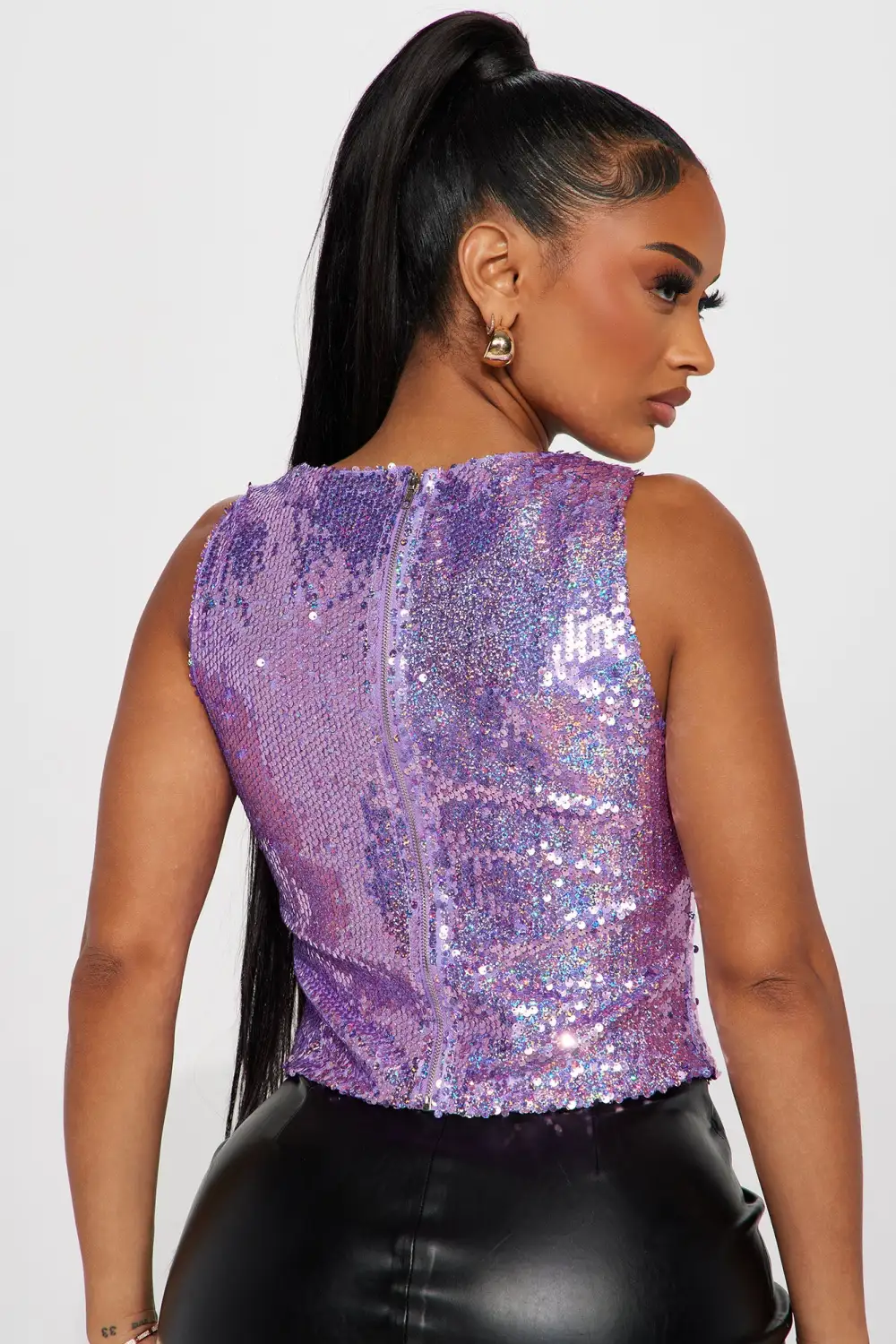 Dessa Sequin Top - Lavender