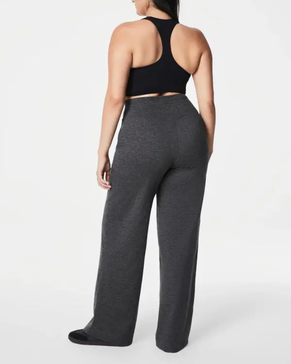 High-Rise Plain Wide Leg Pant