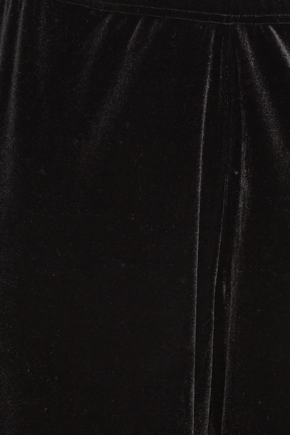 YOURS Curve Black Velvet Stretch Wide Leg Trousers