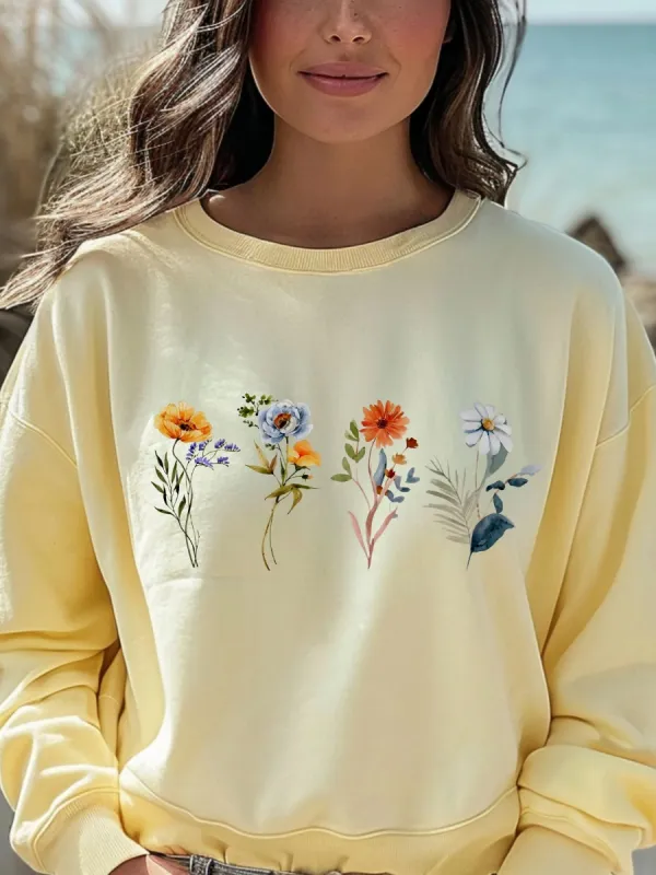 Watercolor Floral Sweatshirt