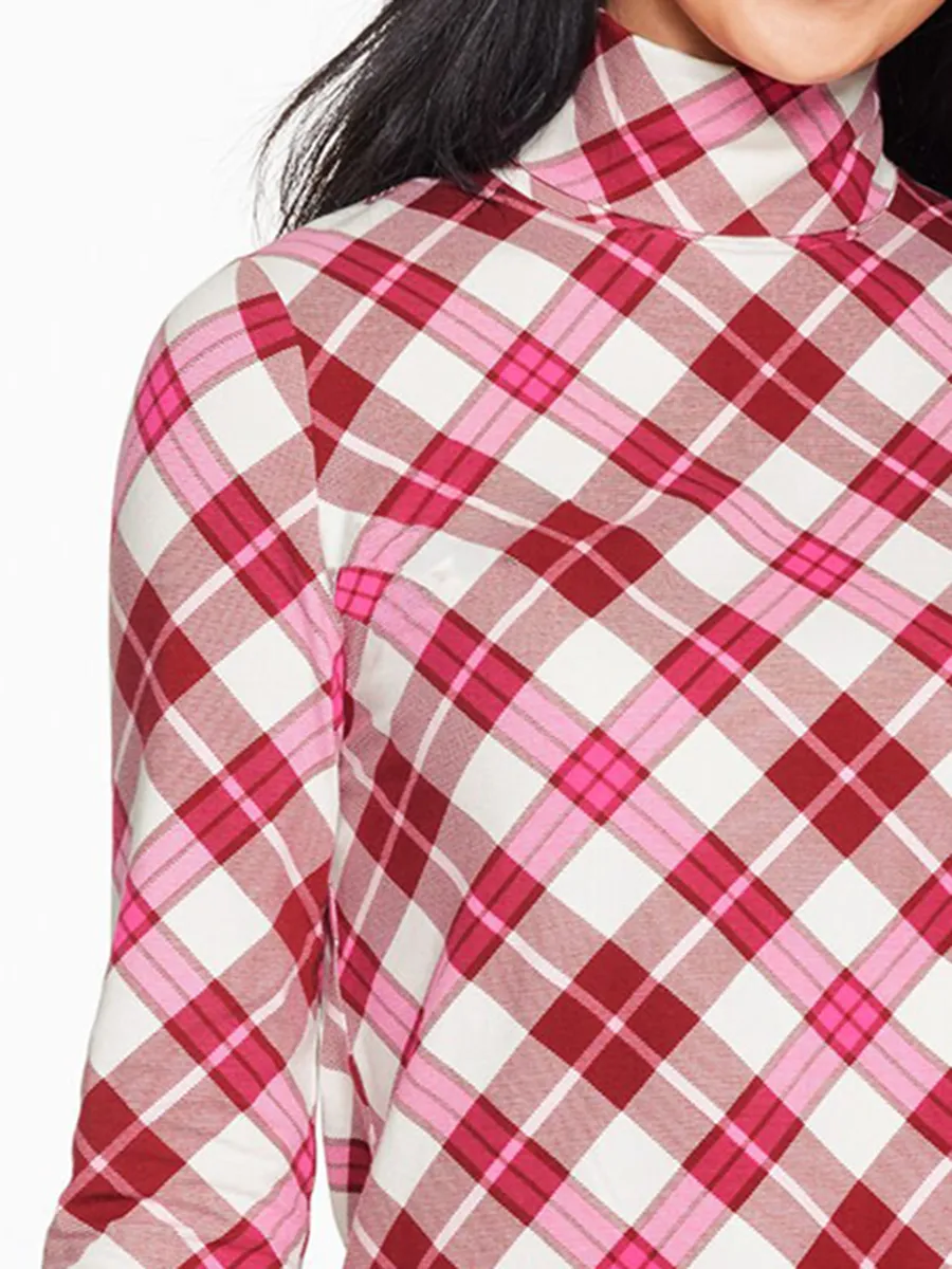 Women's Classic Winter Berry Patterned Stylish High Neck Sweater