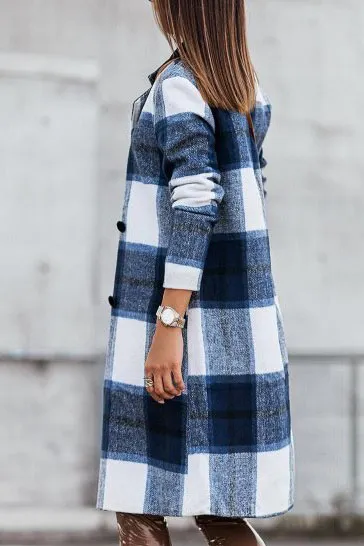 Casual Four Buttons Lapel Trench Coat