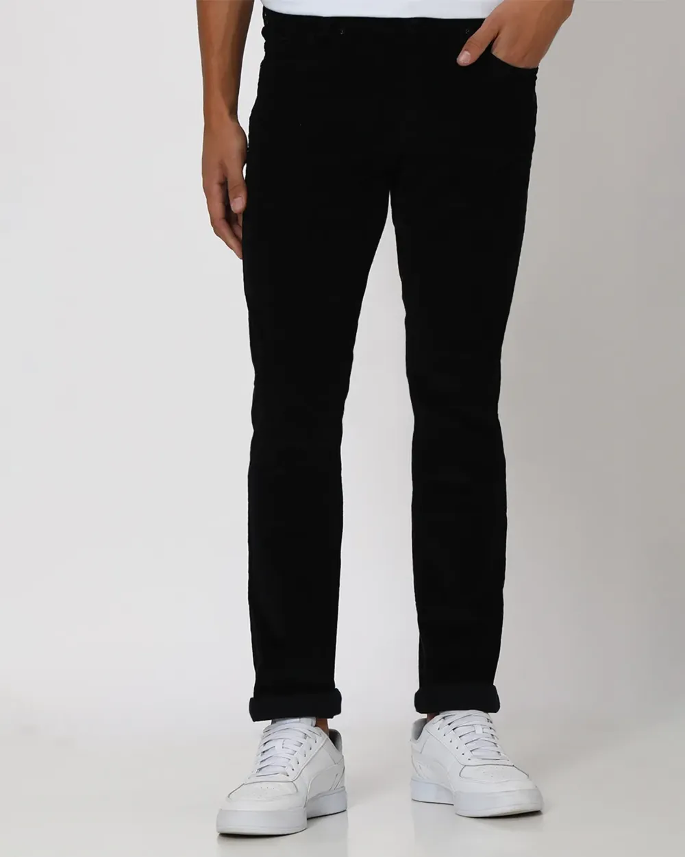 Classic Daily Slim-Fit Straight-Leg Navy Cotton Trousers