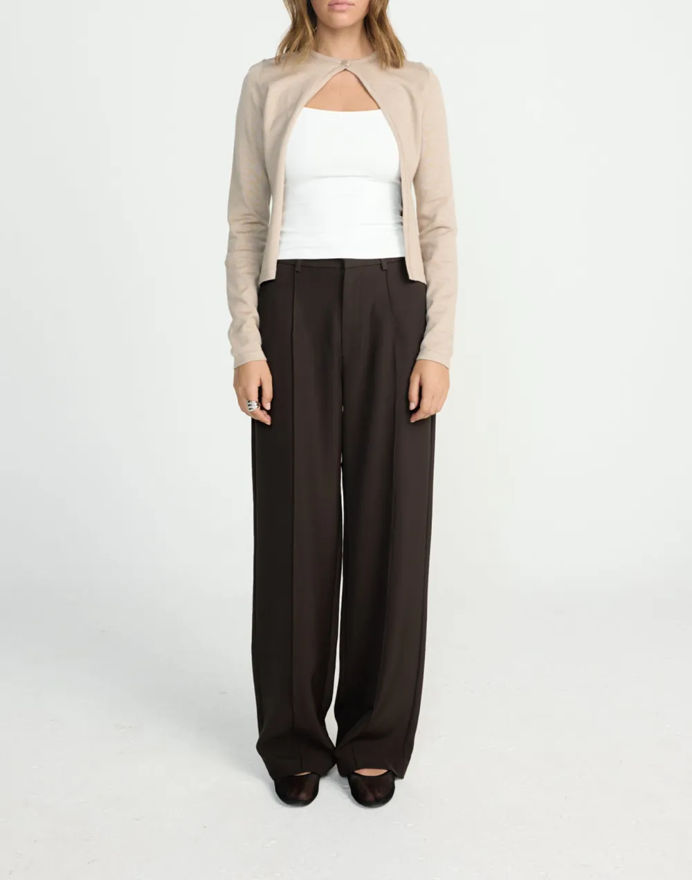 Short Slim Solid Color Simple Top