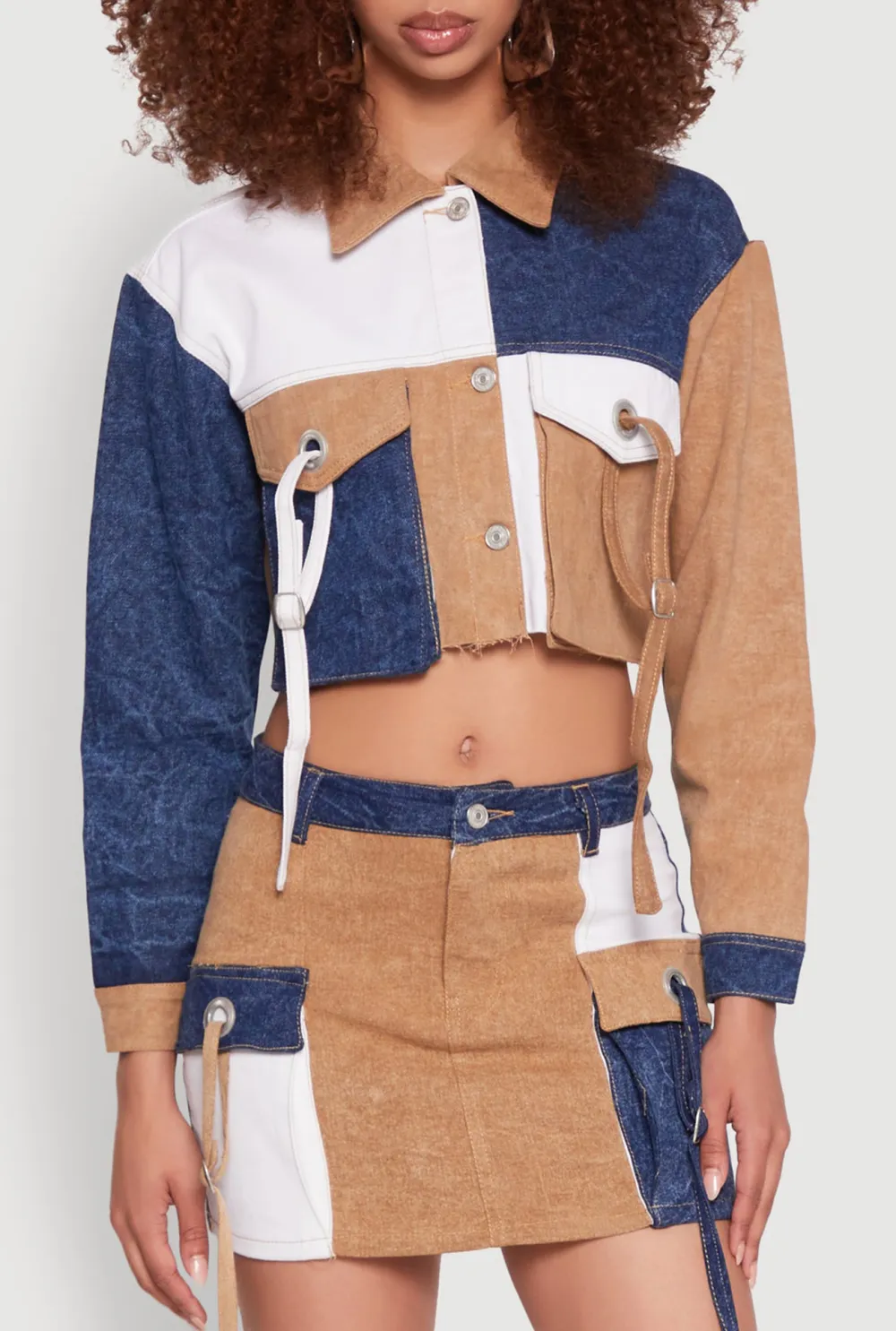 Cotton Color Blocked Jacket