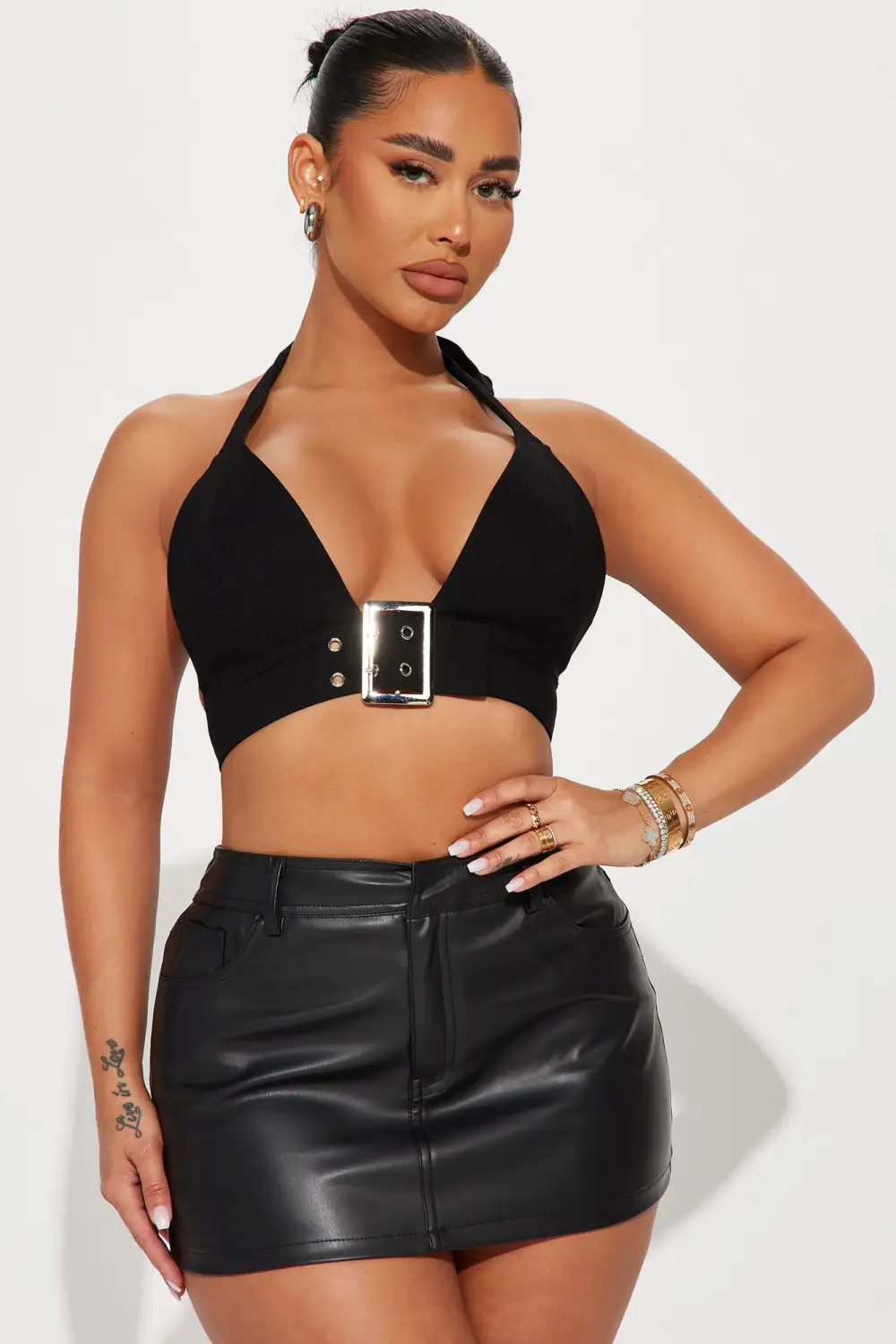 Calcetto Halter Top - Black