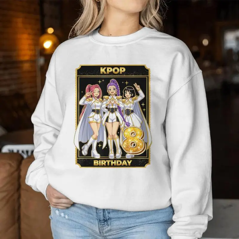 8Th Birthday K-Pop Star Korean Pop Lovers Fans Girls Bday Women Sweatshirt