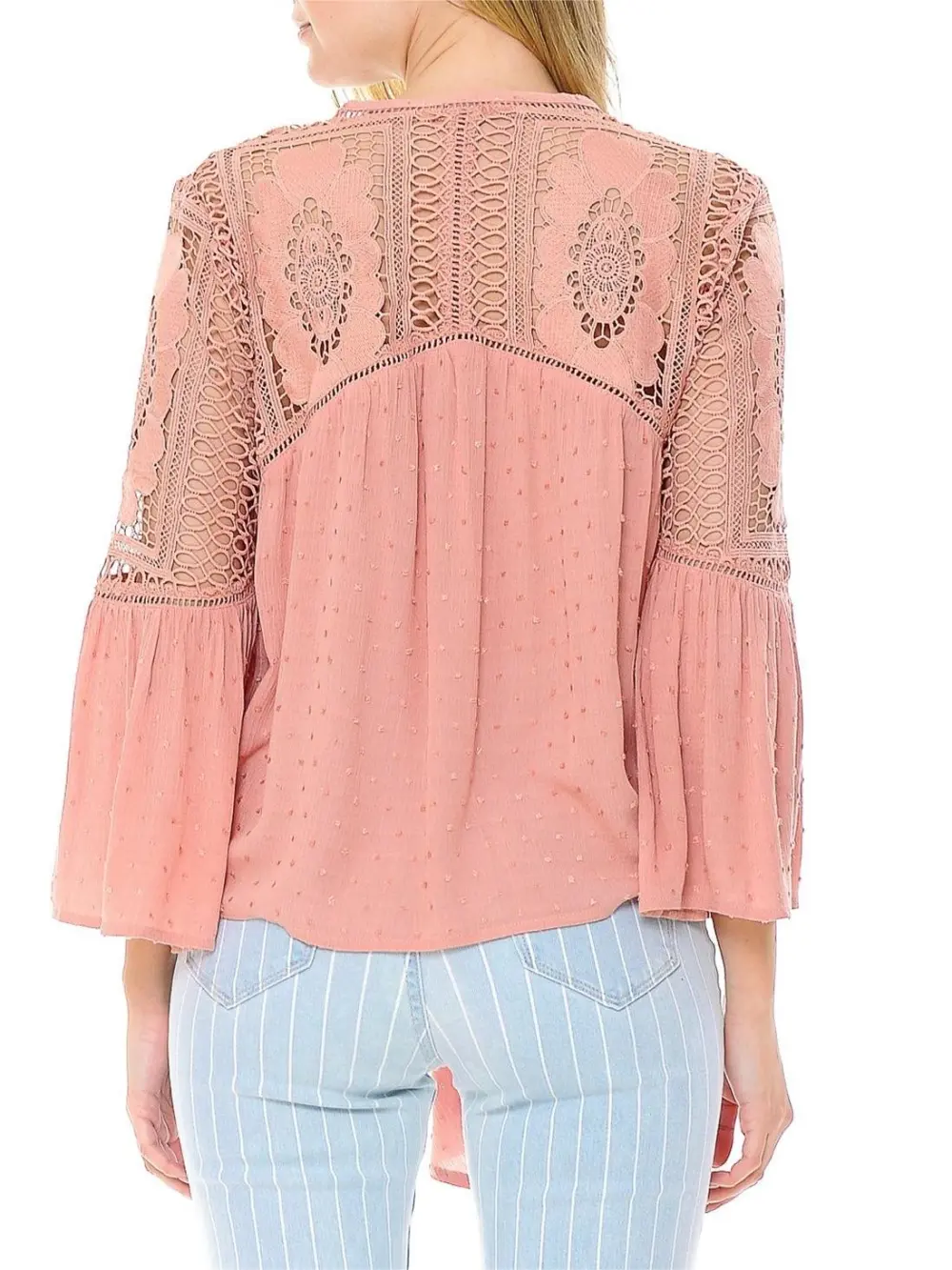 Cutout Front-Tie Blouse