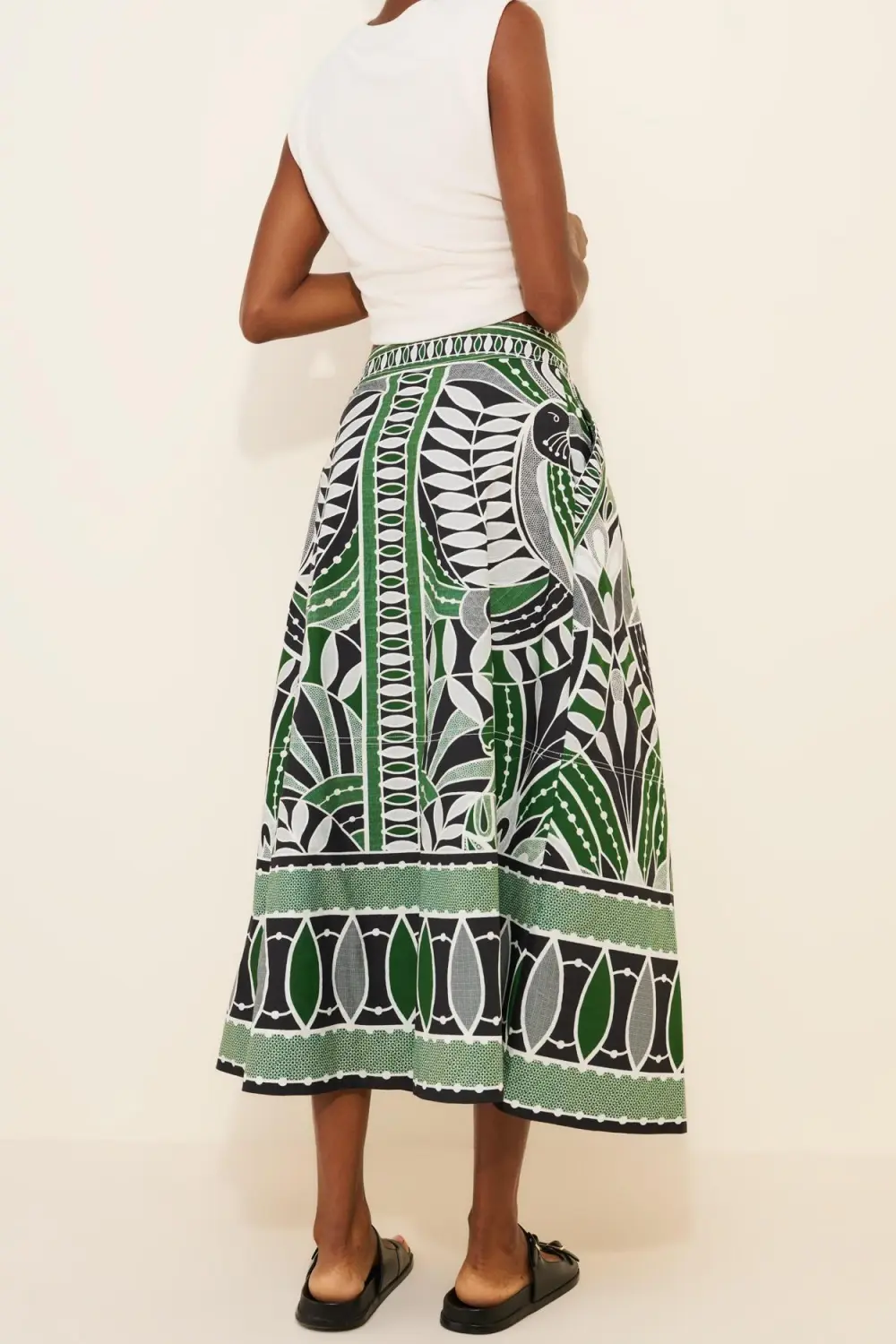 Lace Nature Flared Maxi Skirt