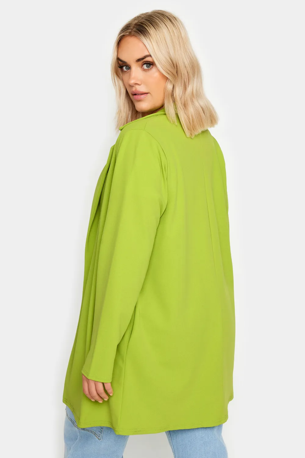 YOURS Curve Lime Green Scuba Blazer