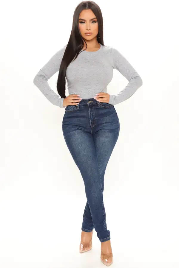 Julia Long Sleeve Top - Heather Grey