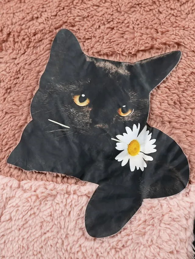 Women's Plus Size Teddy Coat Animal Cat Causal House Long Sleeve V Wire Regular Fall Winter Green Pink Dark Gray L XL XXL 3XL 4XL / Loose Fit