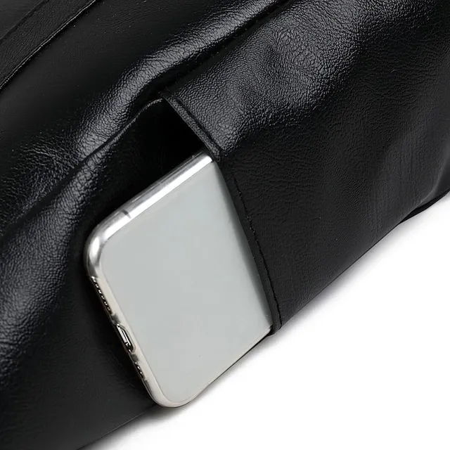 Women's Handbag Tote Shoulder Bag PU Leather Office Shopping Daily Zipper Solid Color Black Red Purple