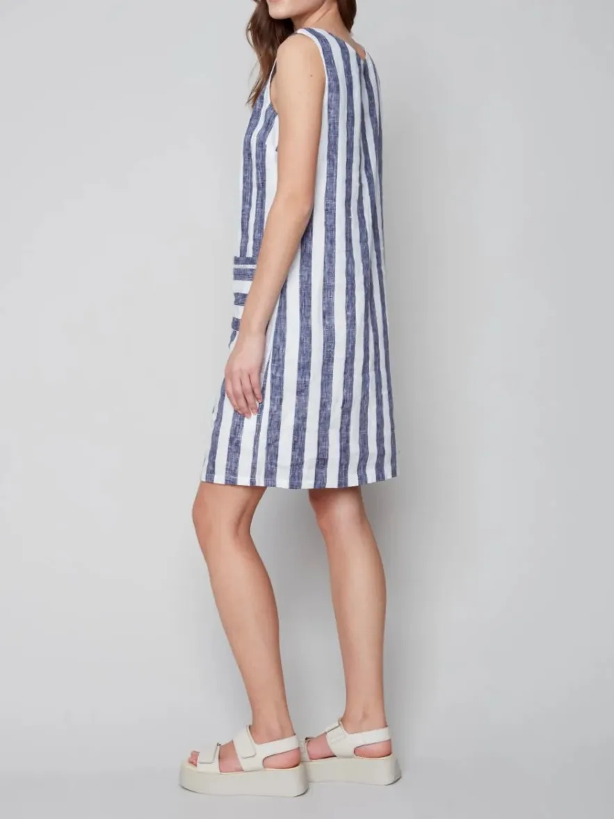 Navy Striped Pocketed Sundress