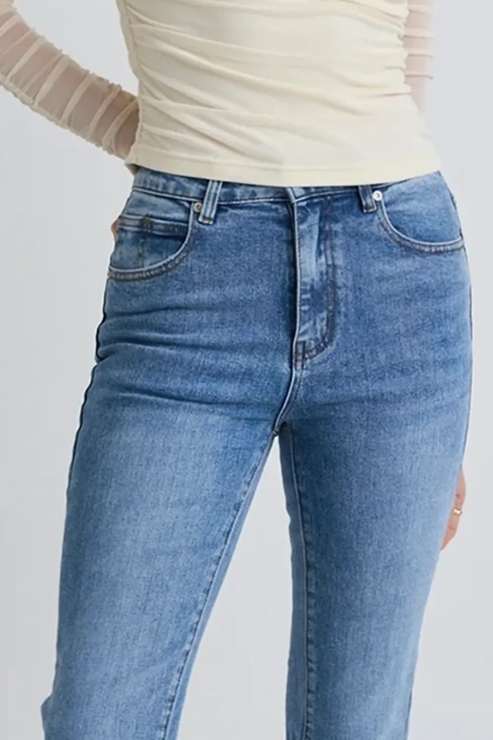Blue High Rise Flare Jean