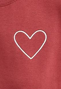 Scattered Hearts Crew Neck Relaxed Fit Sweatshirt