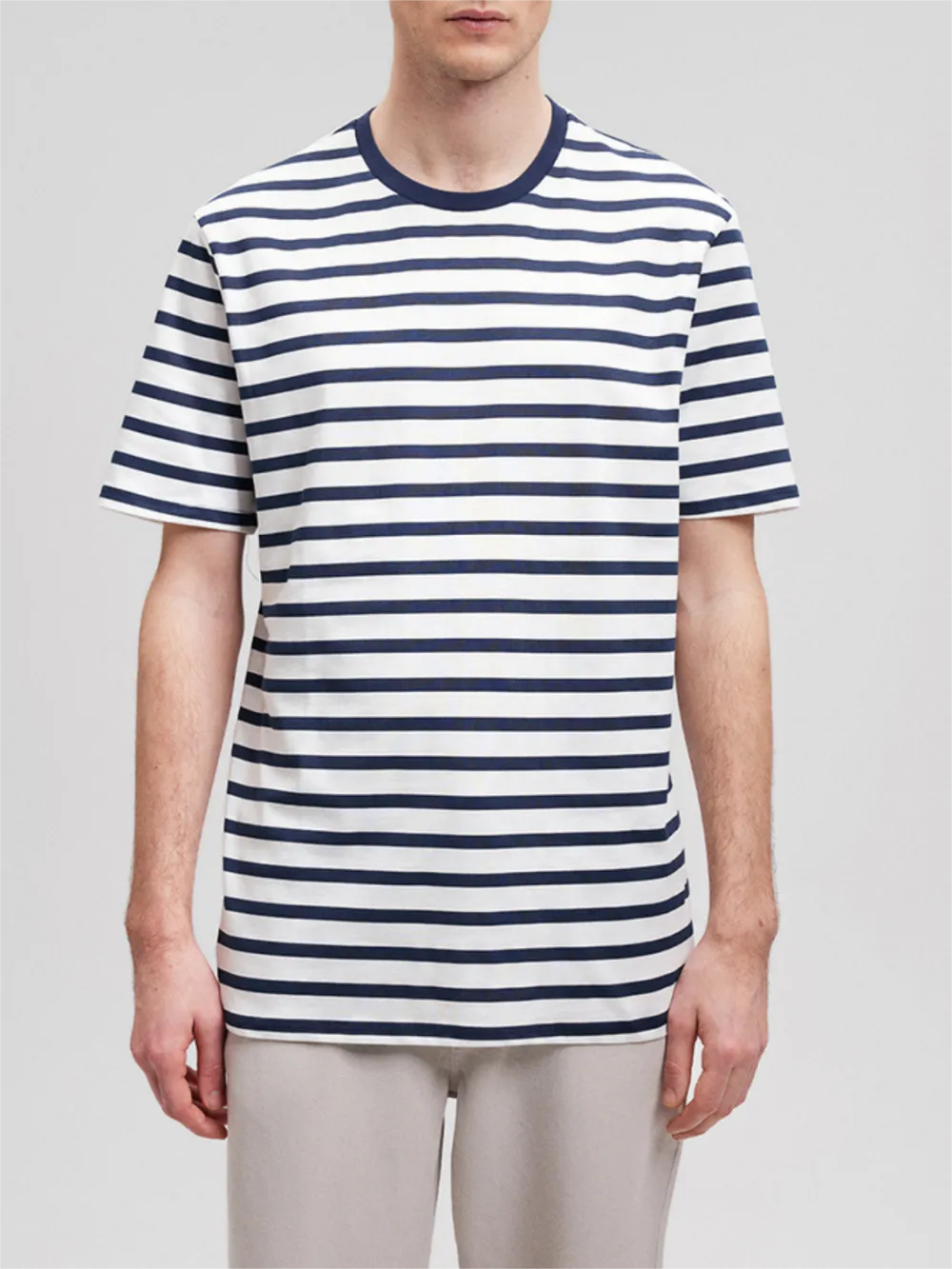 Striped Short - Sleeve Cotton Tee
