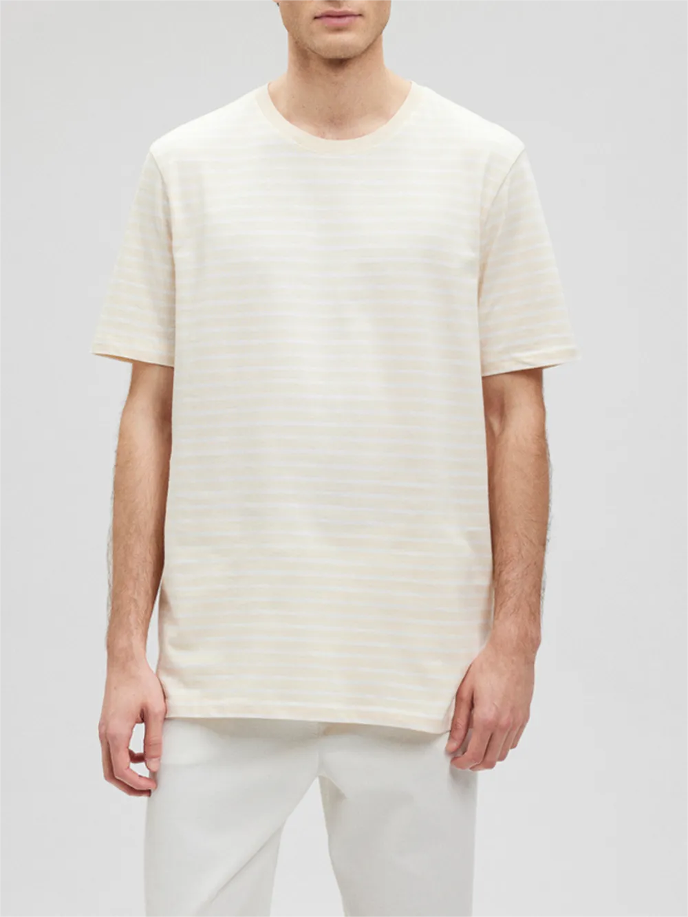 Striped Short - Sleeve Cotton Tee