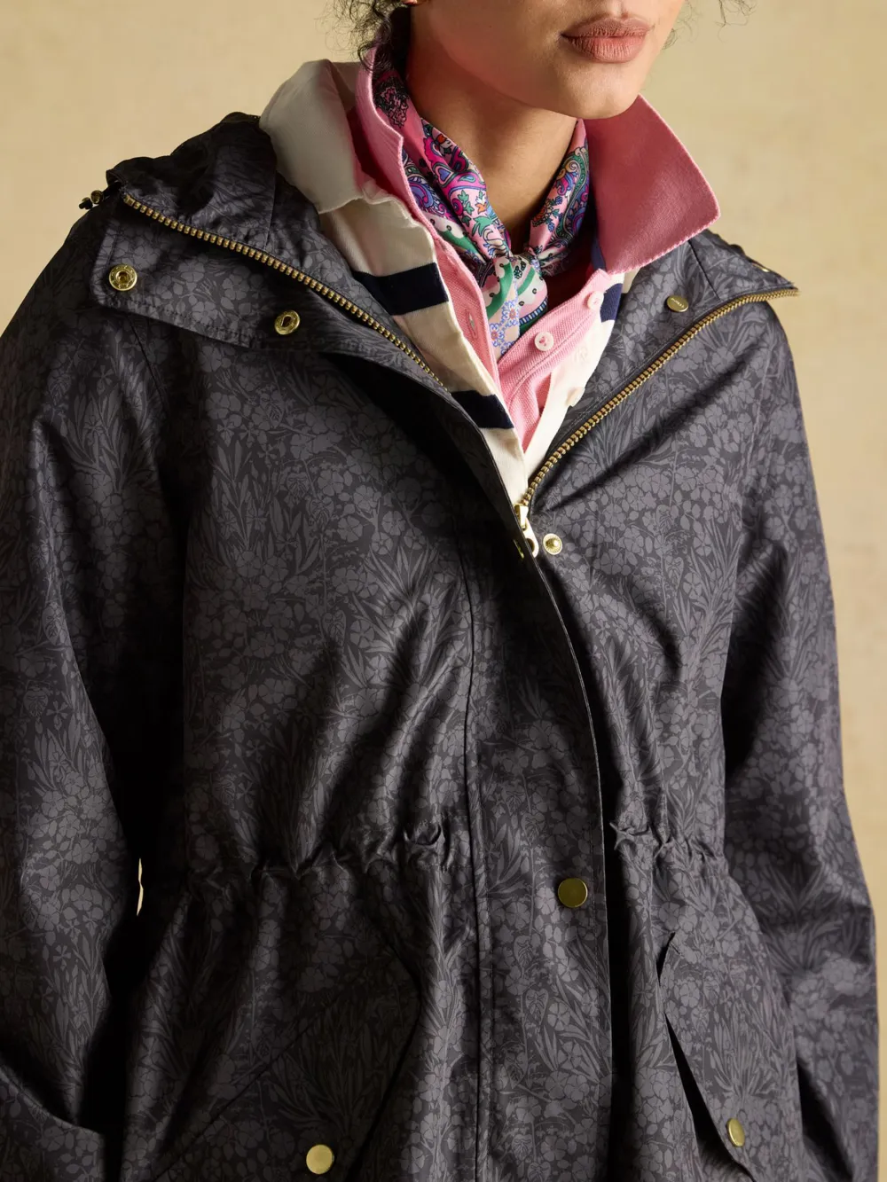 Black Waterproof Foldable Raincoat With Hood