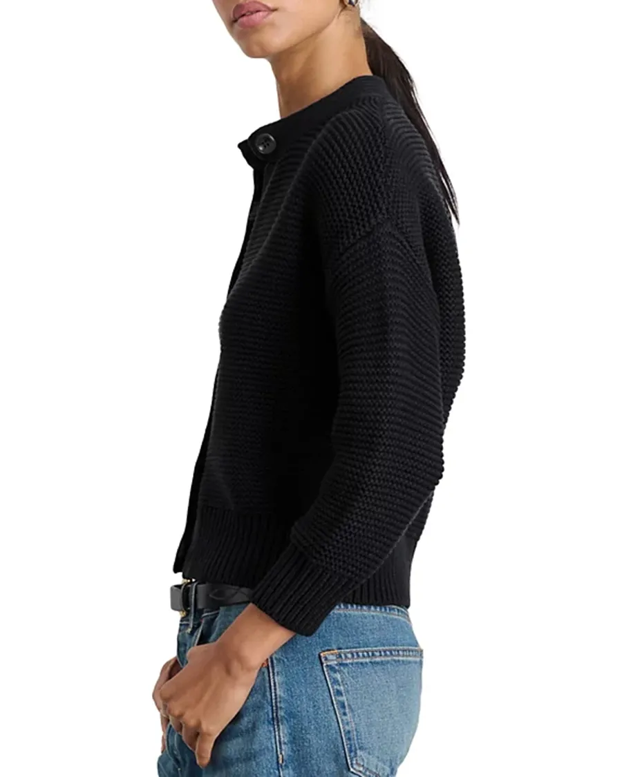 Casual Style Crewneck Cotton Cardigan