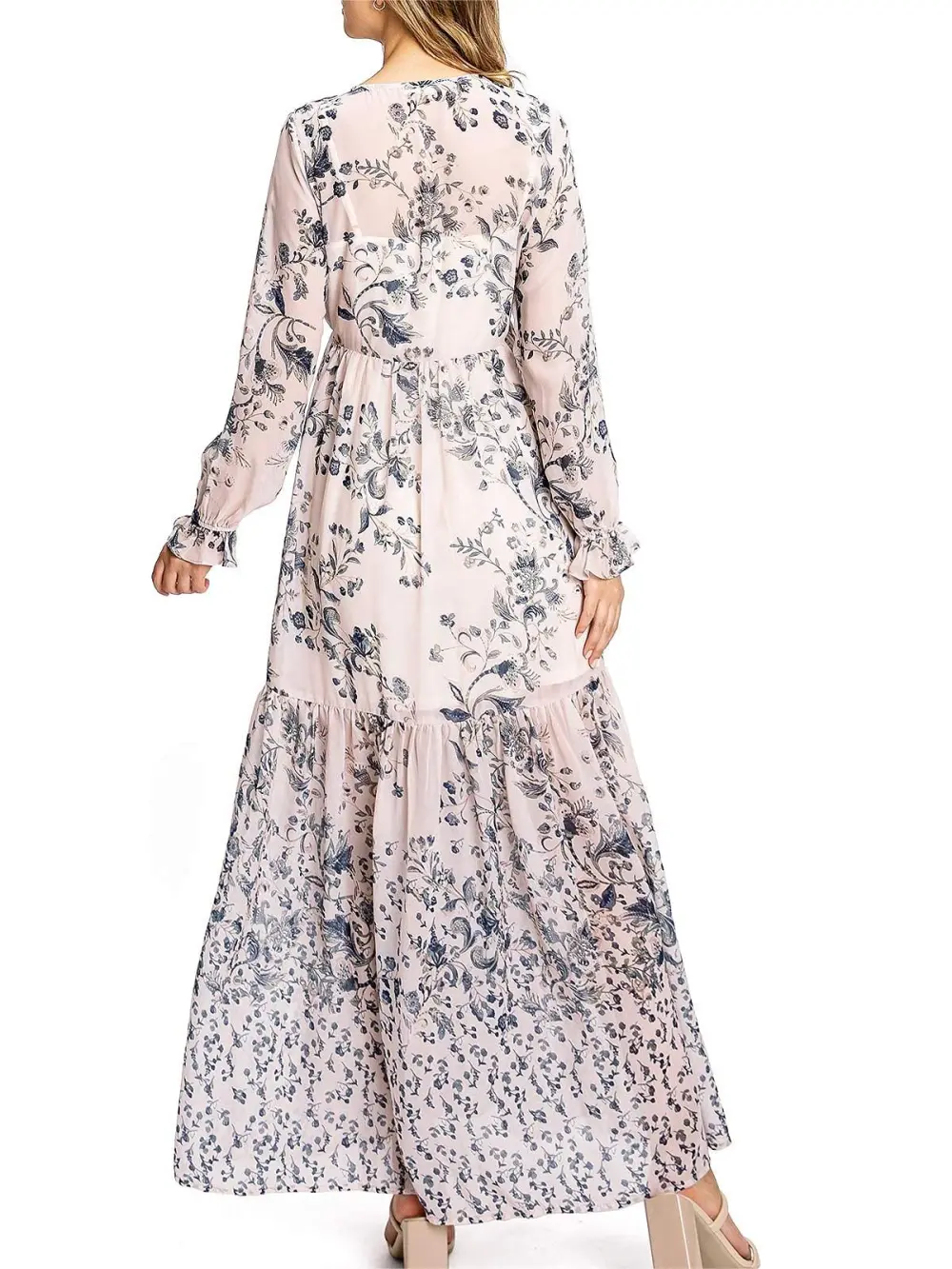 Floral V-Neck Maxi Shirtdress
