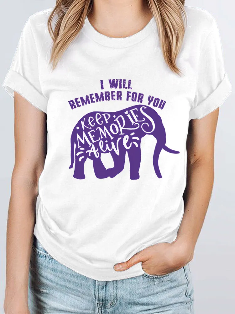 I Will Remember For You Purple Elephant Alzheimers Awareness Women'S T Shirt