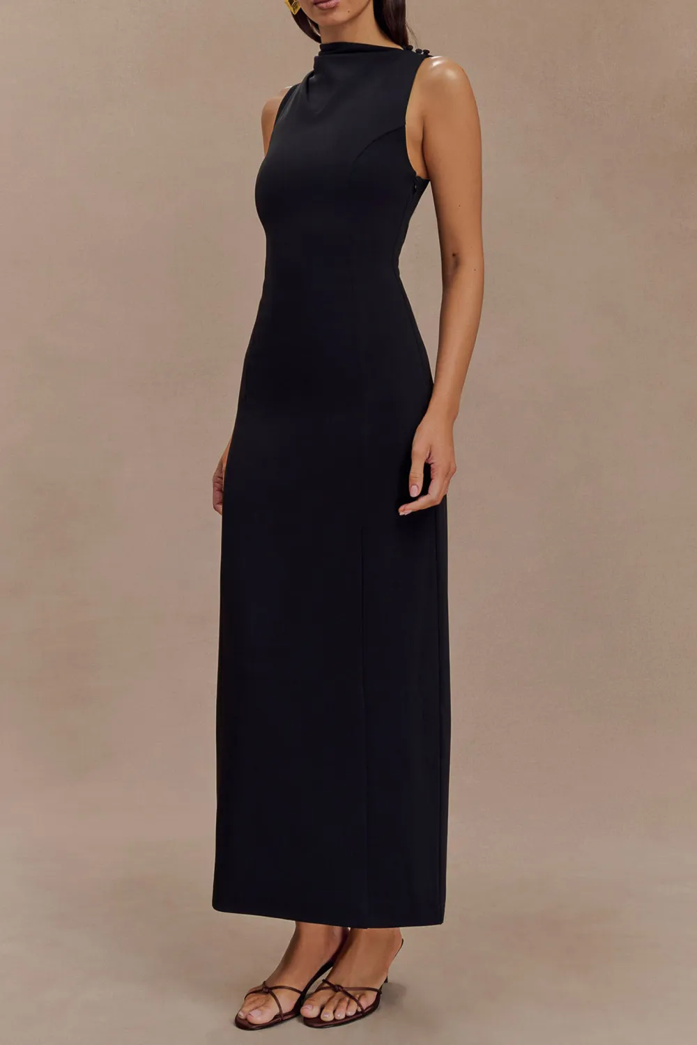 Daily Draped Stretch Crepe Maxi Dress