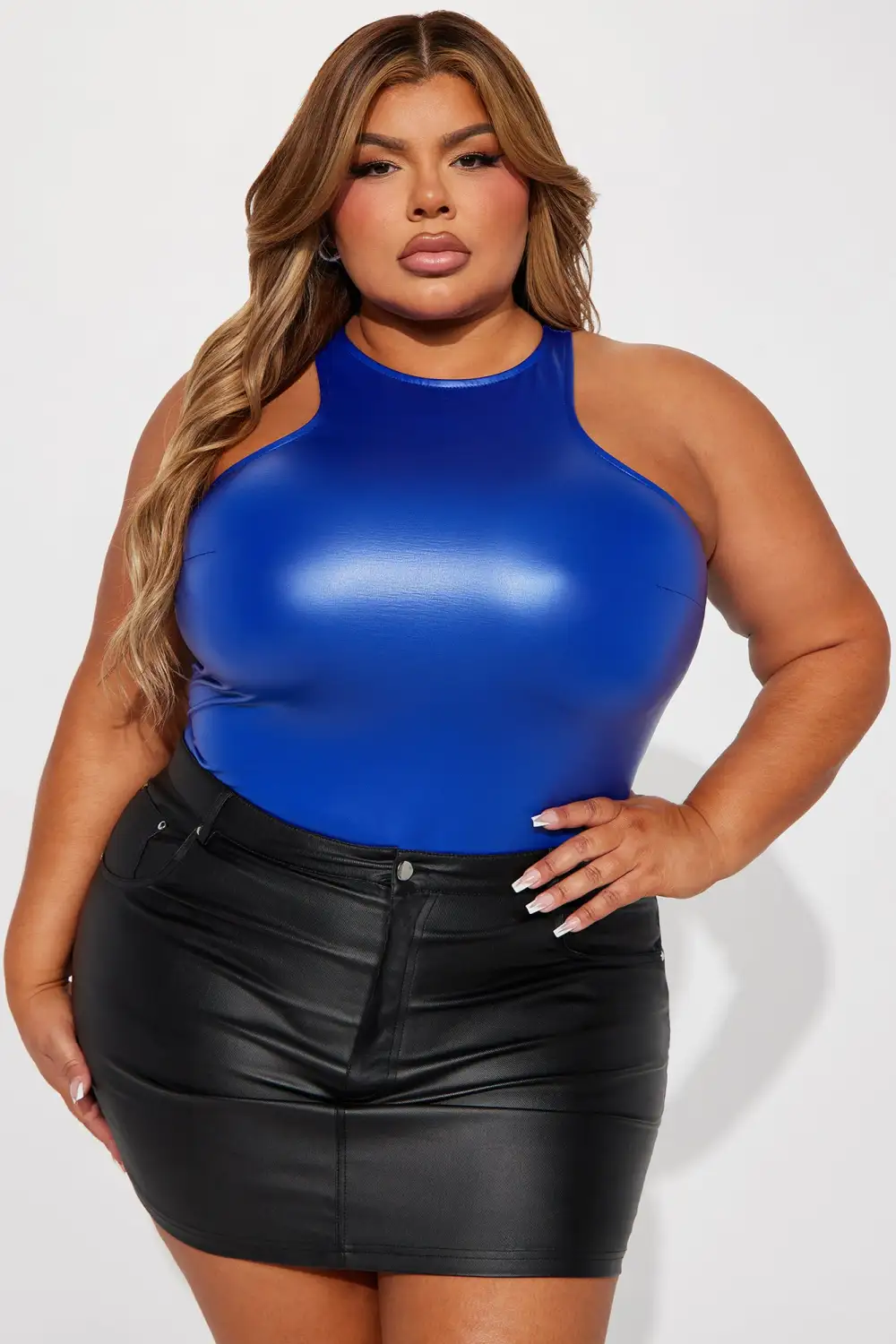 Made For Me PU Bodysuit - Cobalt Blue