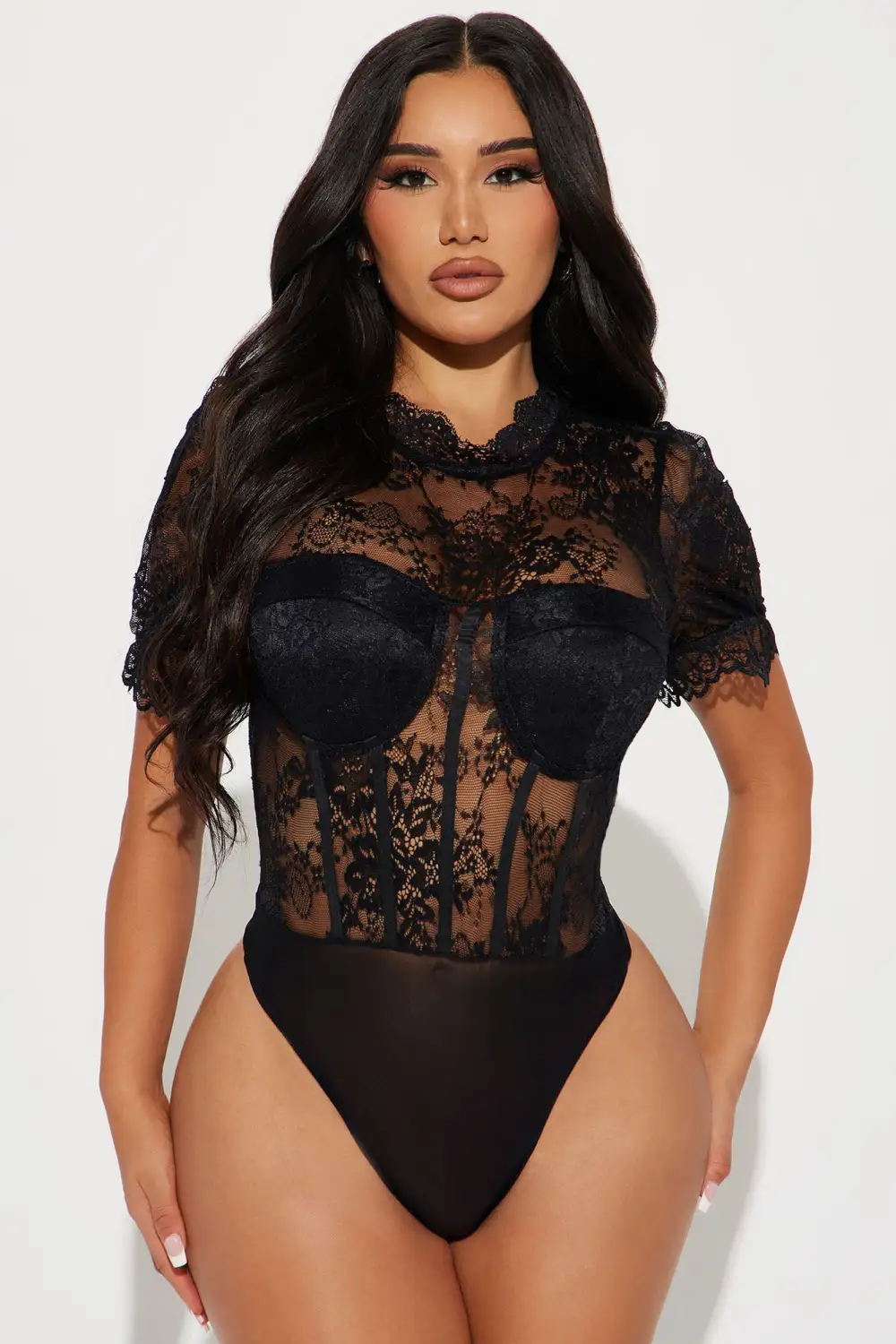 Joscelyn Lace Bodysuit - Black