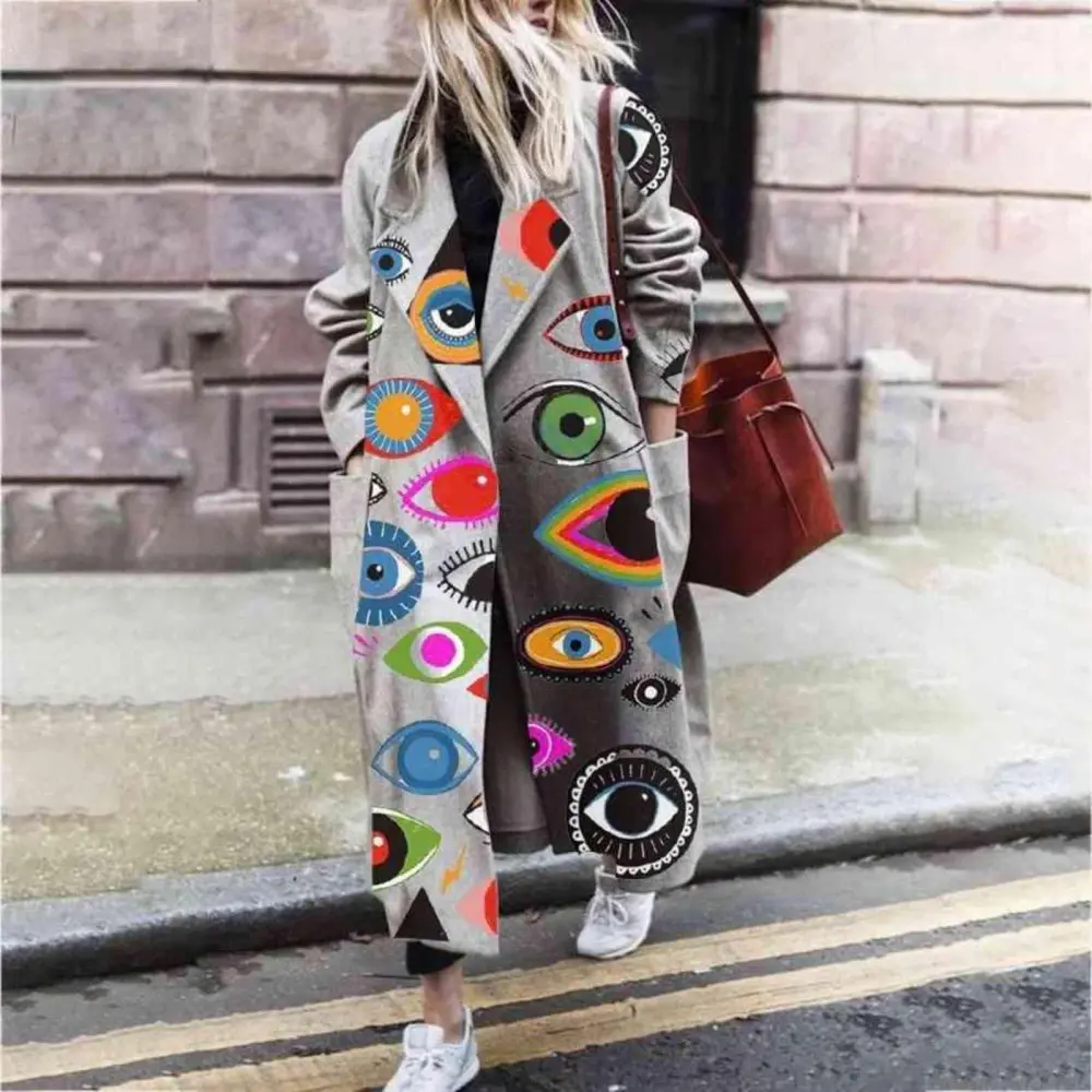 Chic Print Oversized Coat