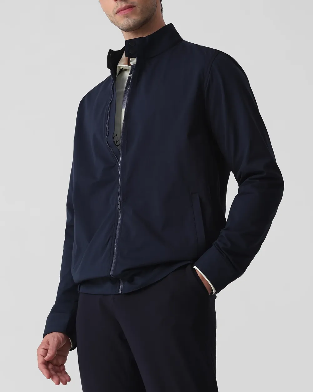 Versatile Comfortable Slim-Fit Navy Jacket