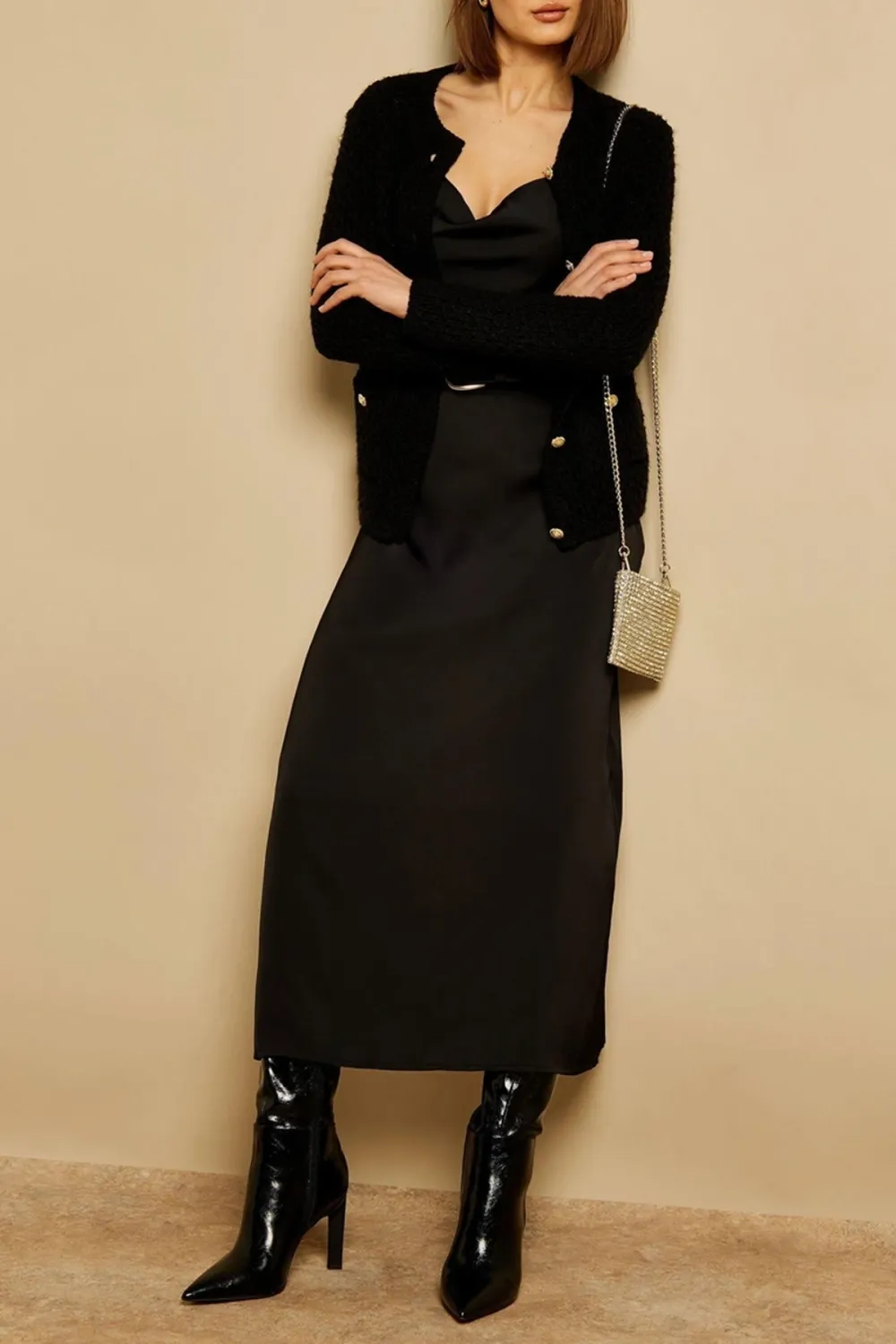 Black Premium Knitted Cardigan