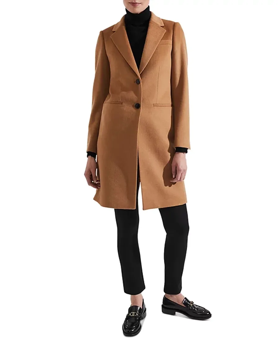 Notch Collar Long Sleeve Coat
