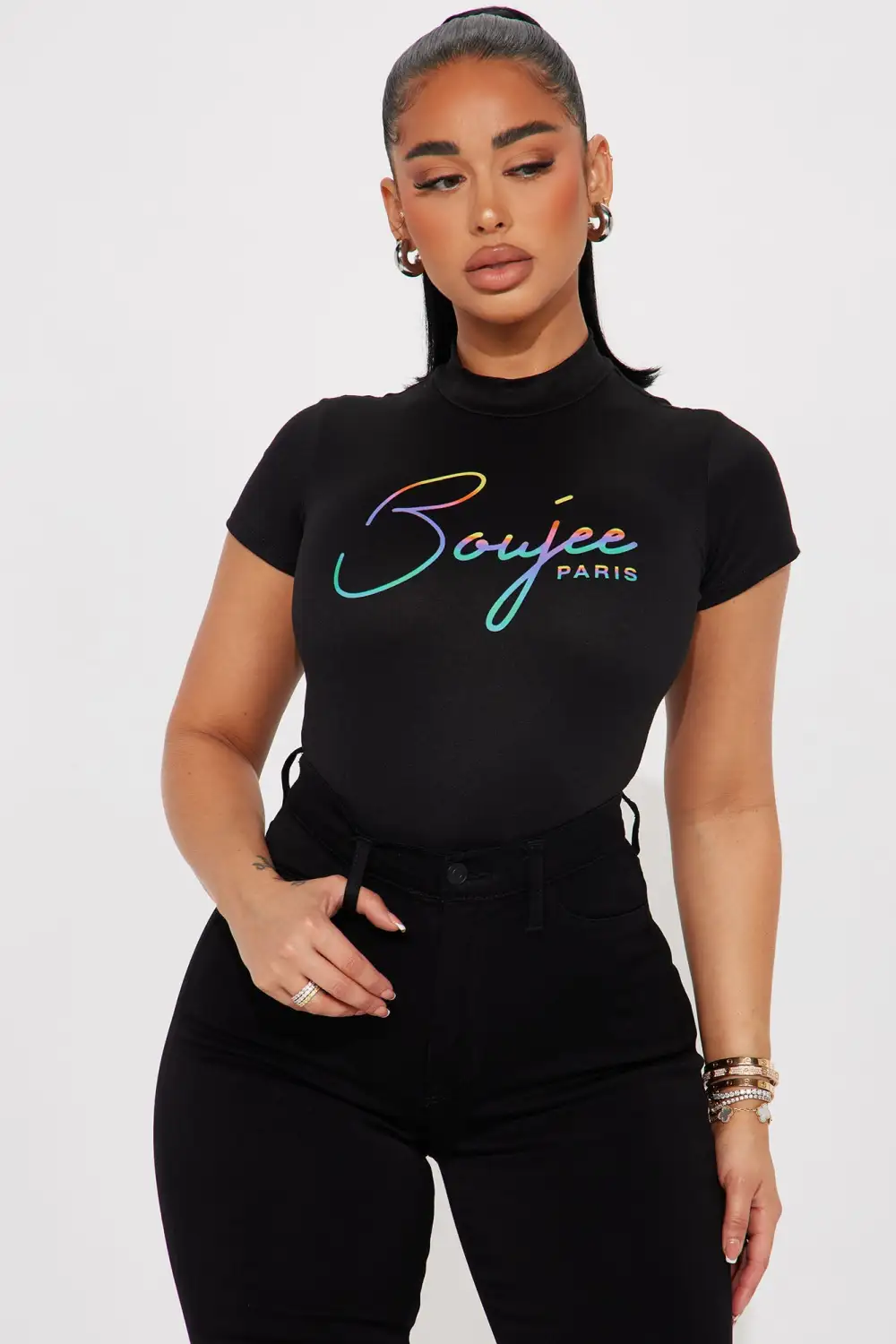 Boujee In Paris Bodysuit - Black