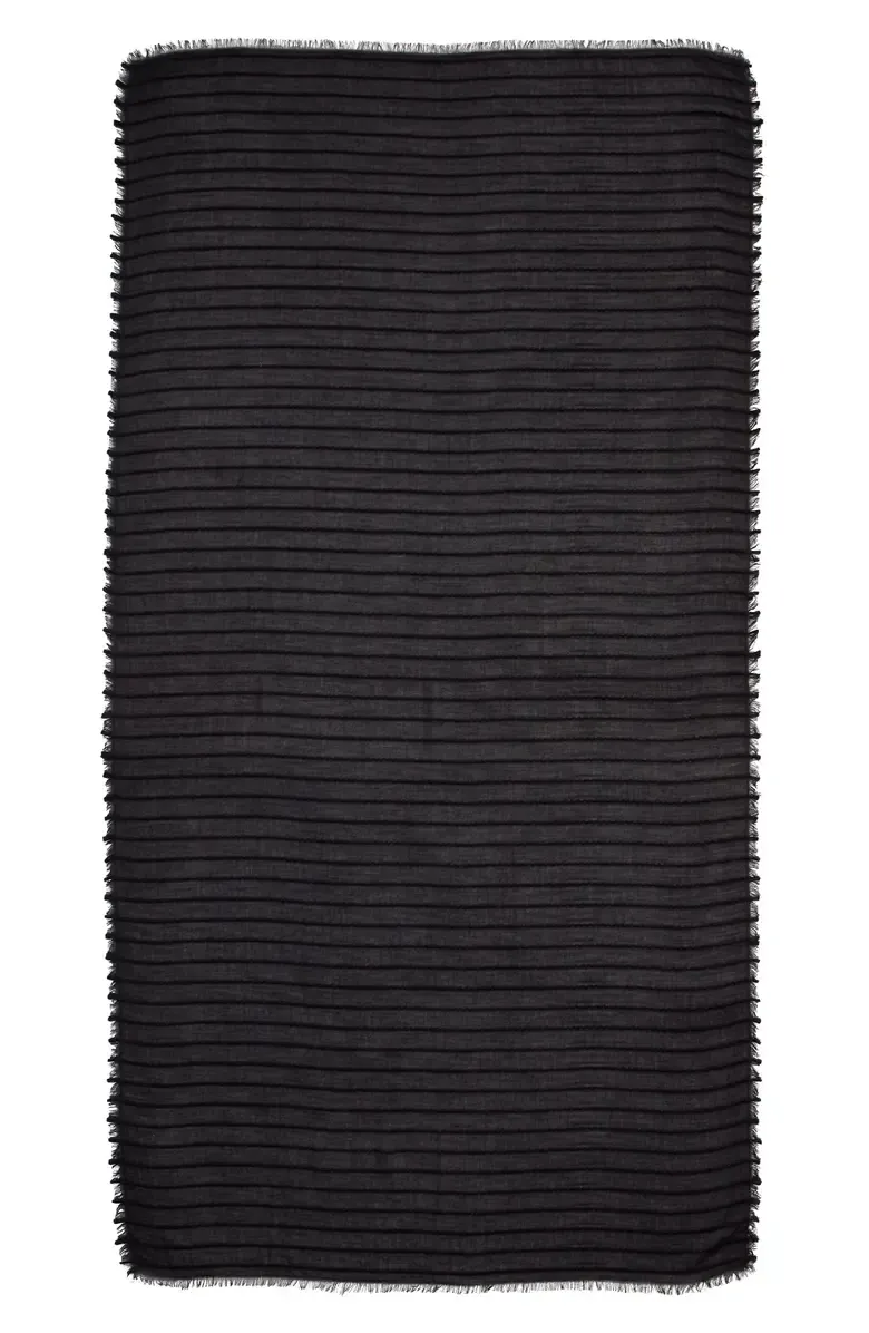 Textured Stripe Fringe Trim Scarfs