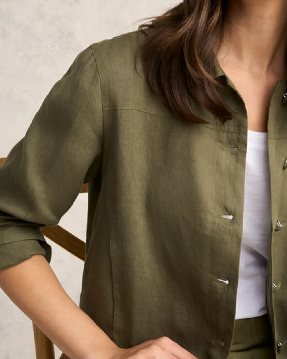 Timeless Linen Jacket - Khaki