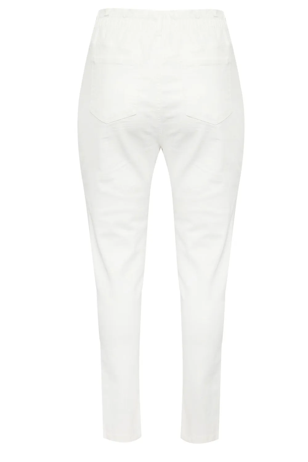 YOURS Curve White Stretch Elasticated Waist MOM Jeans